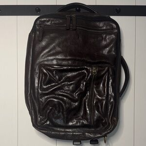 Fossil Men's Dark Brown Leather Convertible Backpack/Briefcase